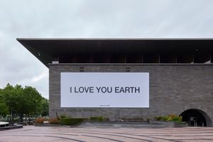 Yoko Ono, _I LOVE YOU
EARTH_. Exhibition view: NGV Triennial 2023, NGV International, Melbourne (3 December 2023–7 April 2024). Courtesy NGV International. Photo: Sean Fennessy.